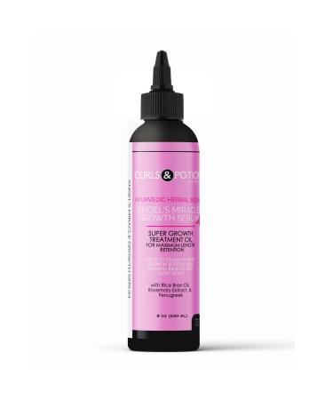 Curls & Potions Angel Serum Scalp & Hair Treatment Oil with Biotin & Essential Oils Split Ends Hair Growth Dry Flaky Scalp for all hair types 8 oz