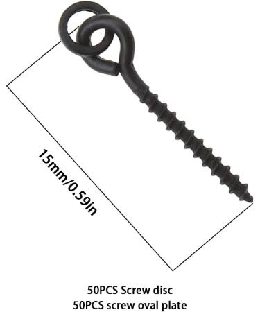 100 Pcs 15mm Fishing Bait Screws - Round/Oval Connection Loop for Carp Fishing - Accessories in Matt Black - Buy Online on SooperMarket.com