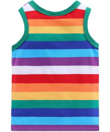 Mud Kingdom Little Boys Rainbow Stripe T-Shirt - Green Sleeveless (6 Years) - Buy Online on SooperMarket.com