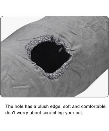 Gecheer Large Suede Cat Tunnel Toy with Self-Entertaining Ball - Foldable Peekaboo Tunnel for Indoor Cats and Rabbits - 65 * 29cm - Buy Online on SooperMarket.com