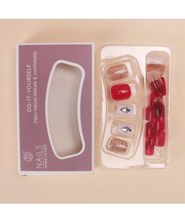 Wearing nail art nail patches for autumn and winter appearing white and purple with pearl gloss The nail patches are detachable (Color : B Size : Gold plated sealant glue version) 1 count (Pack of 1) B - Buy Online on SooperMarket.com