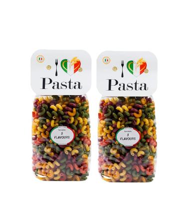 Cavatappi Pasta 5 Flavours (2x500g) durum wheat semolina traditional bronze drawing no artificial colourings low temperature drying no preservatives or additives.