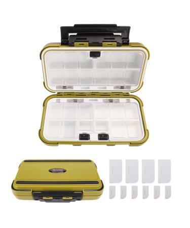 TRUSCEND Fishing Tackle Box Organizer Portable Waterproof, Airtight Anti-wear Tackle Storage Boxes with Adjustable Dividers, Fishing Tackle and Gear Box Container for Lures and Accessories A1-Small-Green