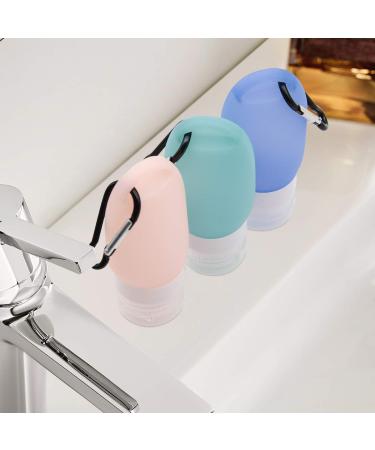 Veroyi Leak Proof Silicone Travel Bottles - Set of 3 Squeezable Travel Tubes with Keychain, Refillable Containers for Shampoo, Lotion, Soap - Buy Online on SooperMarket.com