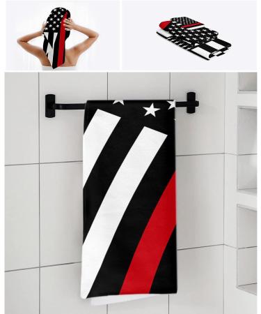 PakiInno Red Line American Flag Respect Firefighter Towels Set - Soft & Absorbent Bath Towels for Fitness, Sports & Travel - 3 Piece Set - Independence-035pak1714 - Buy Online on SooperMarket.com