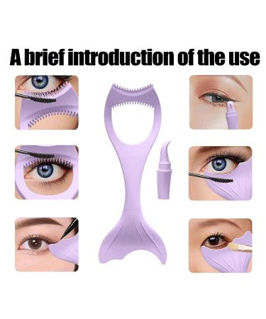 SILICONE Winged Eyeliner Stencil Mermaid Mascara Guard | Reusable Purple Eyelash Tool - Buy Online on SooperMarket.com
