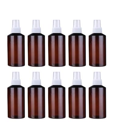 MorechiOce 200 ml of empty bottle atomizer 10 pieces of spray bottle empty plastic bottle Perf mz uberer Small spray bottles Refillable Pump sprayer for outdoor travel parties brown + white 200 ml brown + white