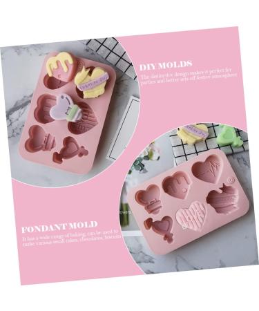 Alipis 2pcs Heart Chocolate Mold DIY Candle Mould Heart Shaped Dessert Mold Tray Mousse Pink - Buy Online on SooperMarket.com