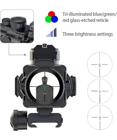 UUQ Prism 4x32 Rifle Scope with Triple Illuminated Reticle and Fiber Optic Sight - Buy Online on SooperMarket.com