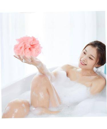 Housoutil 3 Sets Bath Sponge Set - Exfoliating Towel & Shower Pouf for Deep Cleaning - Buy Bathing Accessories Online - Rayon Pink - Buy Online on SooperMarket.com