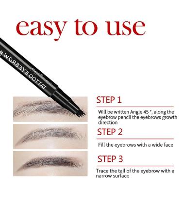 LSNTUU Anjoize Eyebrow Pen Ztigerz 4-Tip Microblade Brow Pen - Waterproof Coffee Brown Pencil - Buy Online on SooperMarket.com