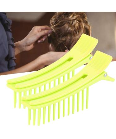 2pcs Hair Styling Clips - Non-slip Matte Handle, ABS Splint, Fluorescent Green - Buy Online on SooperMarket.com