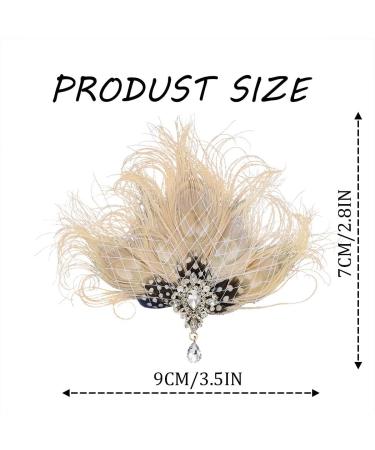 GENBREE Peacock Hair Clip 1920s Flapper Headpiece - Crystal Gatsby Headband for Women and Girls (White) | Prom Party Head Accessory - Buy Online on SooperMarket.com