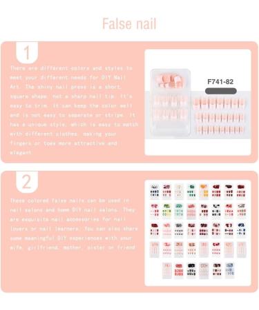 dijiusidy False Nail Perfect Matching Simple to Wear Fingernail Full Coverage Press Type Strong Viscosity Adjustable Paster Type 33 F741 Type 33 F741 - Buy Online on SooperMarket.com