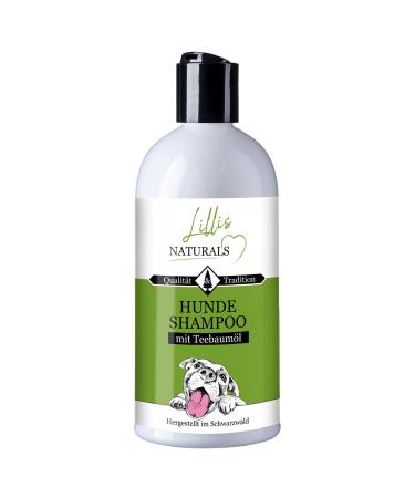 Lilli's dog shampoo 500ml with tea tree oil against unpleasant smells helps with itching and vermin infestation for all dog breeds for shiny fur and well -groomed skin antibacterial tipping lid