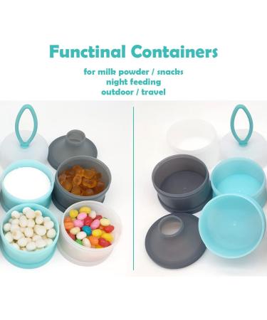 Nordlif Portable Baby Milk Powder Dispenser Pot - BPA Free, Non-Spill, Stackable, 4 Compartments - Buy Online on SooperMarket.com