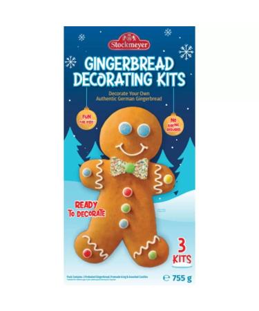 Stockmeyer Gingerbread Man Decorating Kits 755g - 3 Kits Included in 1 Box