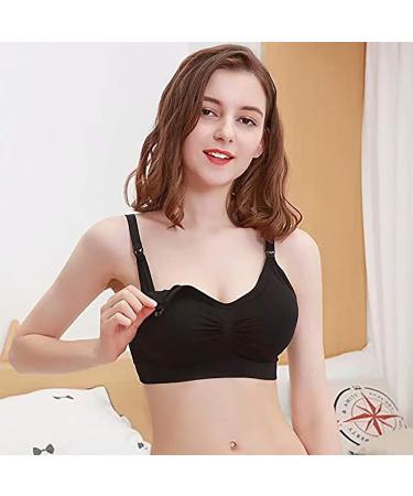 Dreamburn Maternity Nursing Bra XL - Seamless Wireless Comfort for Breastfeeding - 4 Row Hook Adjustment - Removable Spill Prevention Pads - Includes Extenders - 2 Black Pack - Buy Online on SooperMarket.com