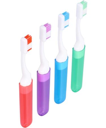 Portable Toothbrush 4 Pack - Fine Hair Oral Cleaning for Travel & Stain Removal - Buy Online on SooperMarket.com
