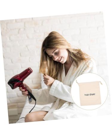 Premium Drawstring Hair Dryer Bag - Travel Cosmetic Organizer Silicone Case Essential Room Supply - 33x30cm Beige - Buy Online on SooperMarket.com
