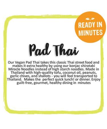 Miracle Noodle Pad Thai Noodles - Plant Based Vegan Shirataki Noodles - Gluten Free Paleo Friendly - Non-GMO Asian Noodles - 10 Oz (6-Pack) - Buy Online on SooperMarket.com