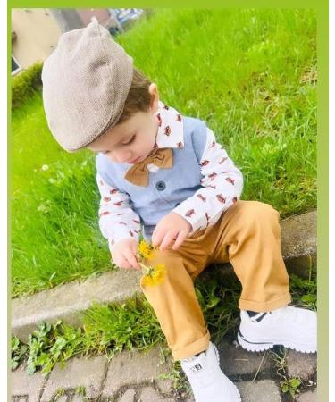 Volunboy Baby Boys Gentleman Suit 4 PCS Set 12-18 Months - Wedding Outfit with Waistcoat, Shirt, Vest & Bow Tie - Fox Design - Buy Online on SooperMarket.com