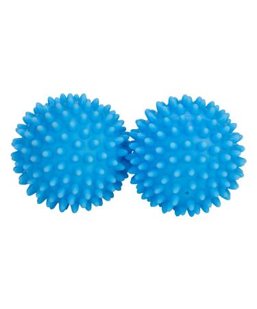 Smart Design Plastic Dryer Balls with Spikes - Set of 2 - Fabric Softener - Eliminates Wrinkles and Reduces Static - for Laundry Clothes Fabrics - Blue 2-Pack