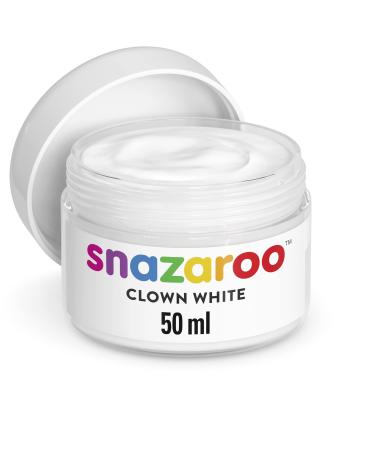 Snazaroo - 1198200 Face Paint Clown White, 50ml 1.69 Fl Oz (Pack of 1) Paint Clown