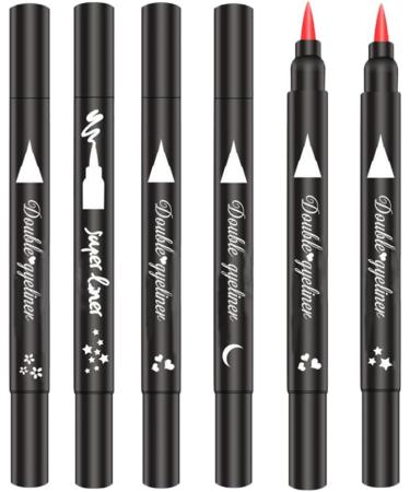 Eyeliner Stamp Double-Head Stamp Eyeliner 2 in 1 Double-Head Waterproof Liquid Eyeliner Pen Make-Up Tool Black Heart - Buy Online on SooperMarket.com