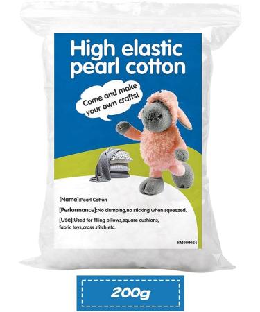 200g Premium White Recycled Polyester Fiber Fill - Polyfill Stuffing for Pillows, Dolls, and DIY Home Decor - Buy Online on SooperMarket.com