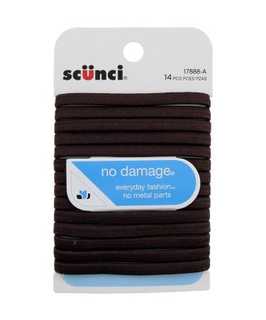 Scunci No Damage Brown Hair Elastics â€“ 14 Count | Soft & Durable for All Hair Types - Buy Online on SooperMarket.com