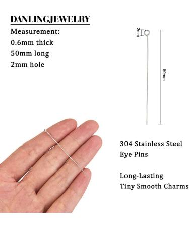 DanLingJewelry 304 Stainless Steel 24-Gauge Eye Pins for Jewelry Making - 50mm - Pack of 100 - Buy Online on SooperMarket.com