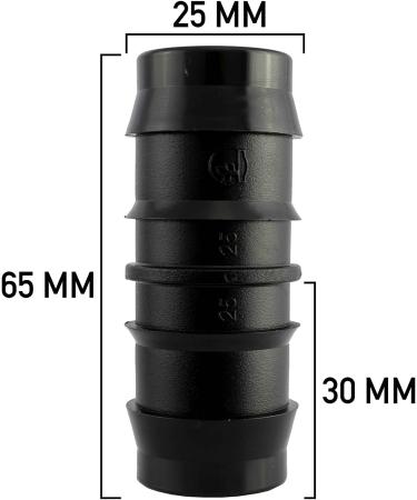 25mm 1" Straight Plastic Barbed TUBING Connector Fish Pond Pipe Joiner HYDROPHONICS Hose Inline Repair Made in England - Buy Online on SooperMarket.com