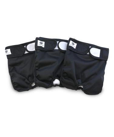 Hisprout Female Dog Diaper Reusable Washable Durable Dog Diapers Pants Black MM Black