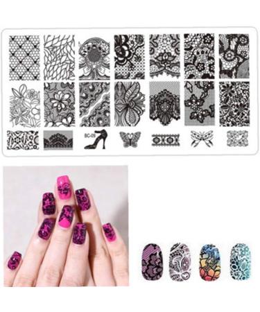 Nail Stamping Plates - Lace Flowers & Geometric Designs | DIY Nail Art Templates & Stencils for Perfect Manicure - Buy Online on SooperMarket.com