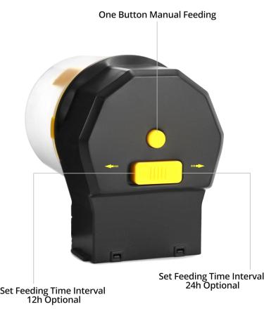 QWORK Automatic Fish Feeder Smart Holiday Fish Food Dispenser with Timer 12/24 Hours Regular Feeding 210 ml Large Capacity - Buy Online on SooperMarket.com