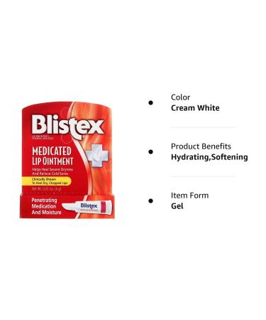 BLISTEX Medicated Lip Ointment 0.21 Oz - Pack of 3 | Soothes & Protects Lips - Buy Online on SooperMarket.com