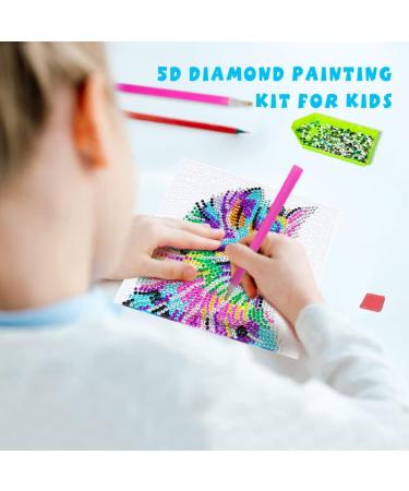 Labeol 5D Diamond Painting Kit for Kids - Full Drill Art Crafts with Wooden Frame | Ages 6-12 | Colorcat Design | 6x6 Inch Home Wall Decoration - Buy Online on SooperMarket.com