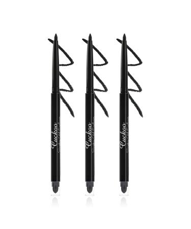 Cuckoo Black Gel Eyeliner Make Up Studio Water-proof & Smudge-proof Eyeliner Smooth Eyeliner Pencil For Women Long Lasting for 24 Hours High Shine High Color Rendering With Pack of 3 3 Pack Black Gel Eyeliner