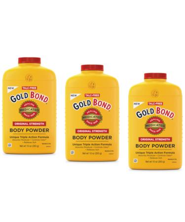 Gold Bond Medicated Powder 10 Ounce (3 Pack) (Talc-Free)