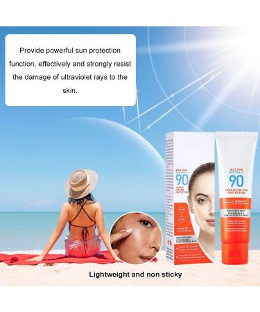 50ml Face Sunscreens Sunscreen Spf 90 Sun Cream Protects Against UVA/UVB Rays and Premature Skin Ageing SPF 90 Face Moisturiser Waterproof/Sweat Resistant for Women Men - Buy Online on SooperMarket.com