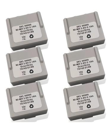 (Pack of 6) 3.6V 68300900 2100mAh Rechargeable Ni-MH Battery for Crane Remote Control Battery 68300900