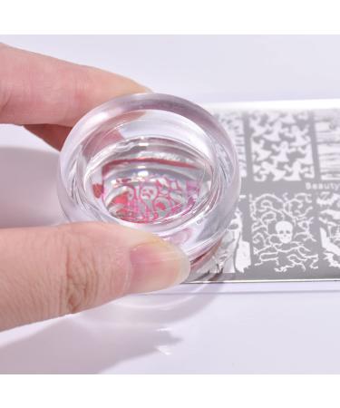 SHOPANTS XL Clear Soft Nail Stamper Kit with Scraper - Silicone Nail Art Printer Manicure Tool with Lid - Buy Online on SooperMarket.com