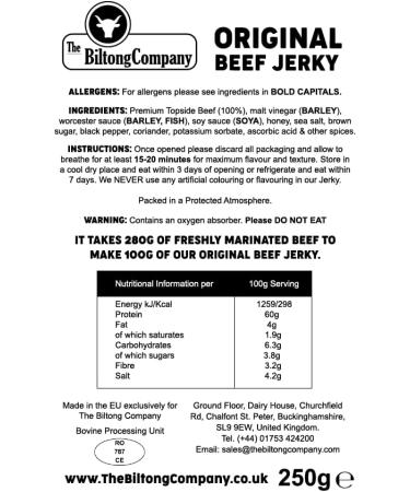 Beef Jerky - Original Flavour - 500g Pack (1 Piece) - Buy Online on SooperMarket.com