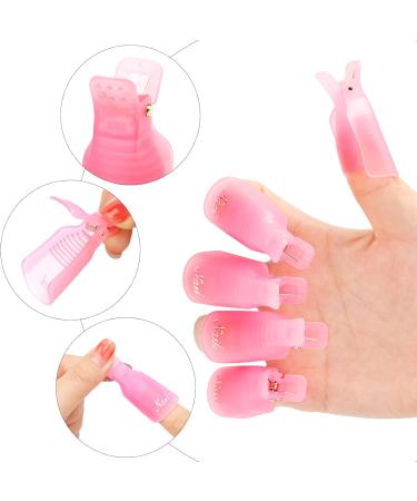 G2PLUS Gel Nail Remover Clips - 10 PCS Plastic Soak Off Finger Clips for Gel Nail Polish Removal - Pink - Buy Online on SooperMarket.com