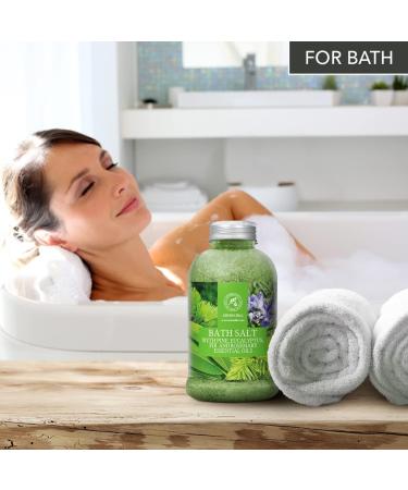 Bathing Salt 600g with Pine Eucalyptus Fir & Rosemary Oils - Sea Salt Bath for Relaxation Wellness & Aromatherapy - Enhance Sleep & Beauty - Buy Online on SooperMarket.com