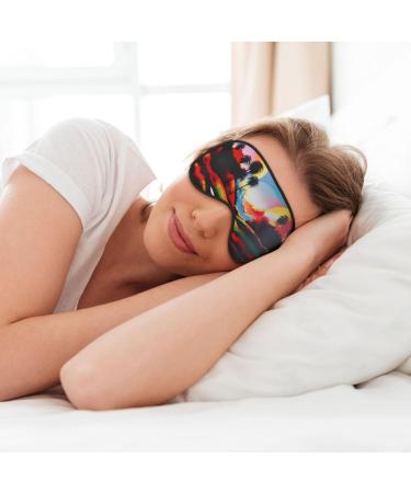 SSIMOO Landscape Painting Soft Sleep Eye Mask | Breathable Eye Patch for Women | Perfect Travel Relaxation Accessory - Black - Buy Online on SooperMarket.com