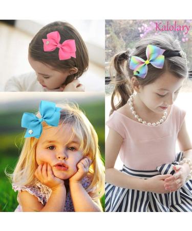 Kalolary 12Pcs Unicorn Hair Bows Clips for Girls - Grosgrain Ribbon Barrettes for Toddler - Birthday & Holiday Hair Accessories - Buy Online on SooperMarket.com
