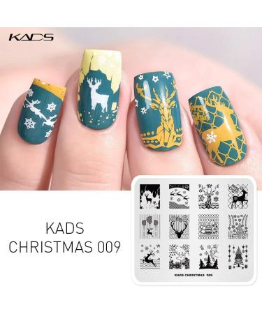 Shop Kads Nail Stamp Plate - Christmas Motifs for Stunning Nail Art | Snowflakes Santa Claus Christmas Trees & More - 5 Piece Set - Buy Online on SooperMarket.com
