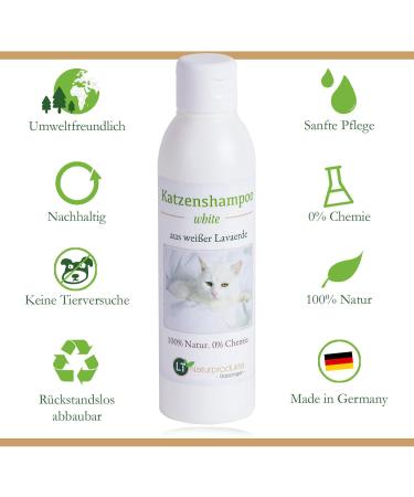 Buy LT Nature Products Bio-Katzenshampoo for White Fur | Hypoallergenic Soap-Free Cat Shampoo | 250ml | Anti-Itching Care - Buy Online on SooperMarket.com